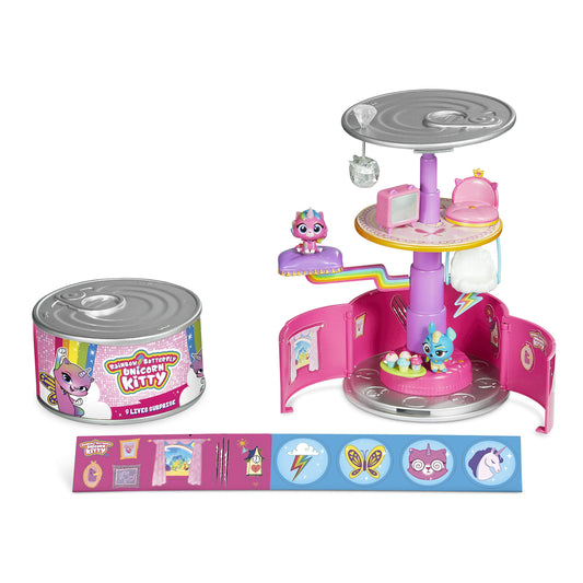 Rainbow Butterfly Unicorn Kitty 9 Lives Surprise unboxing opens a colorful mini playset for imaginative play