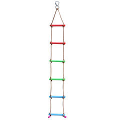Rainbow Craft 6-6ft climbing rope ladder ready for quick outdoor setup