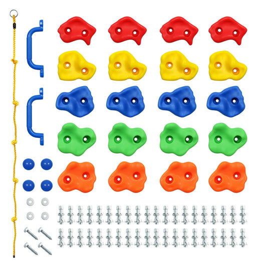 Rainbow Craft monkey rock holds 20pc kit for versatile indoor or outdoor climbing