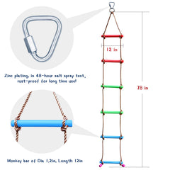 Rainbow Craft ninja warrior swingline ladder with strong hooks for easy mounting