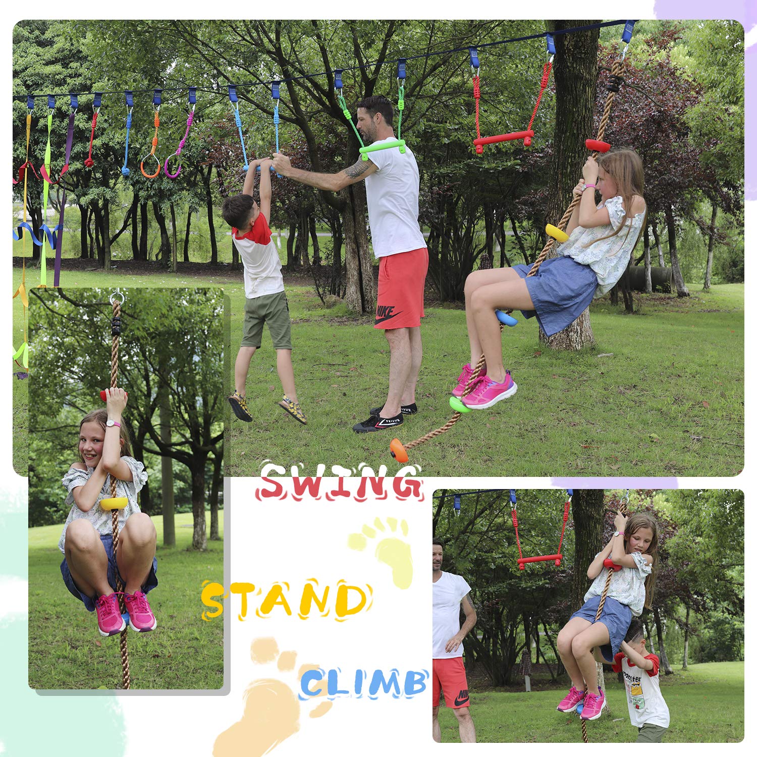 Rainbow Craft Standard size rope delivers comfortable play for kids