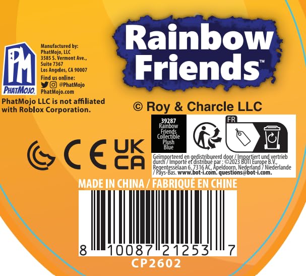 Rainbow Friends blue plush packaging, gift-ready collectible for fans.