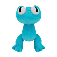 Rainbow Friends cyan plush face-detail highlighting embroidered features for collectors.