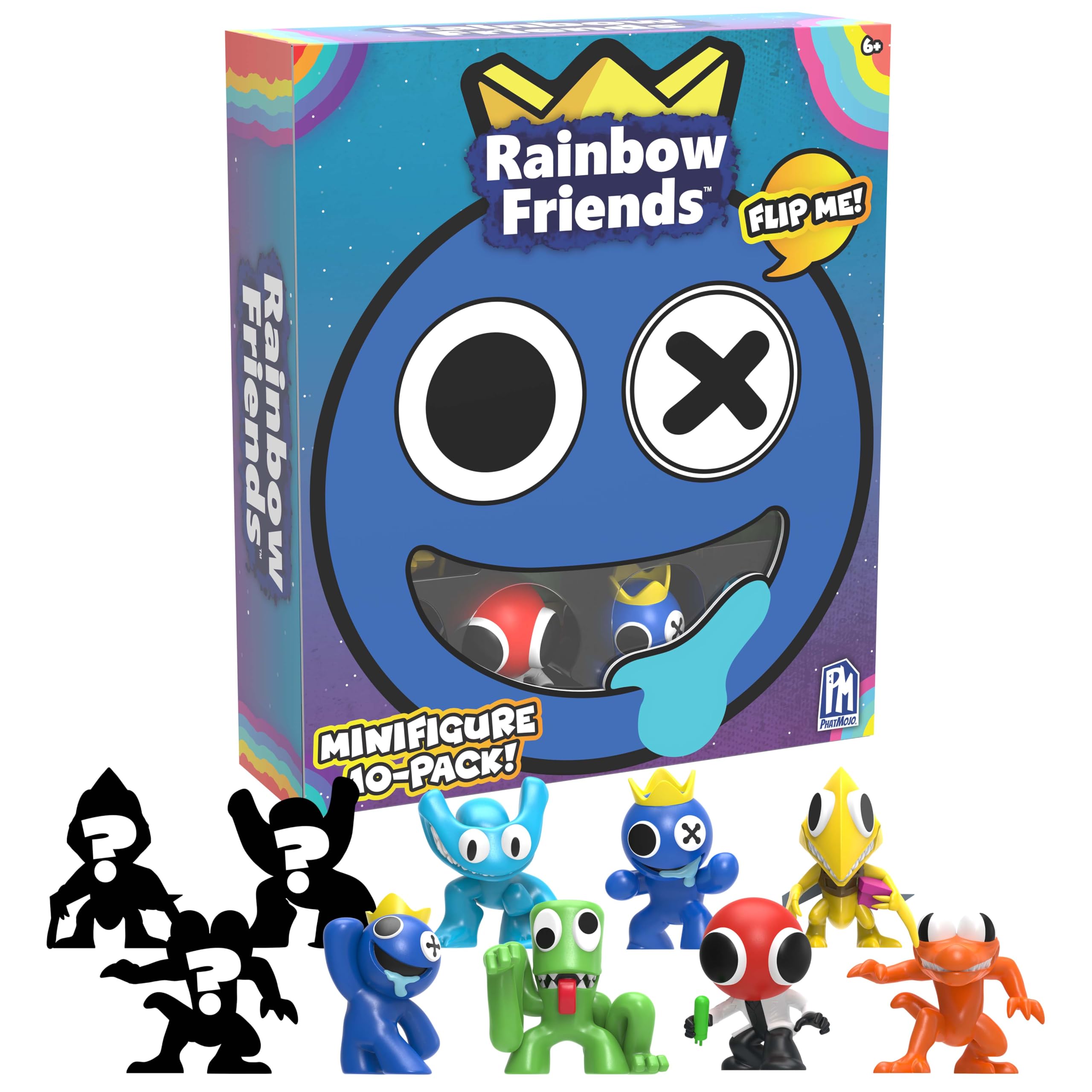 Rainbow Friends Series 2 minifigures front view for display and collection