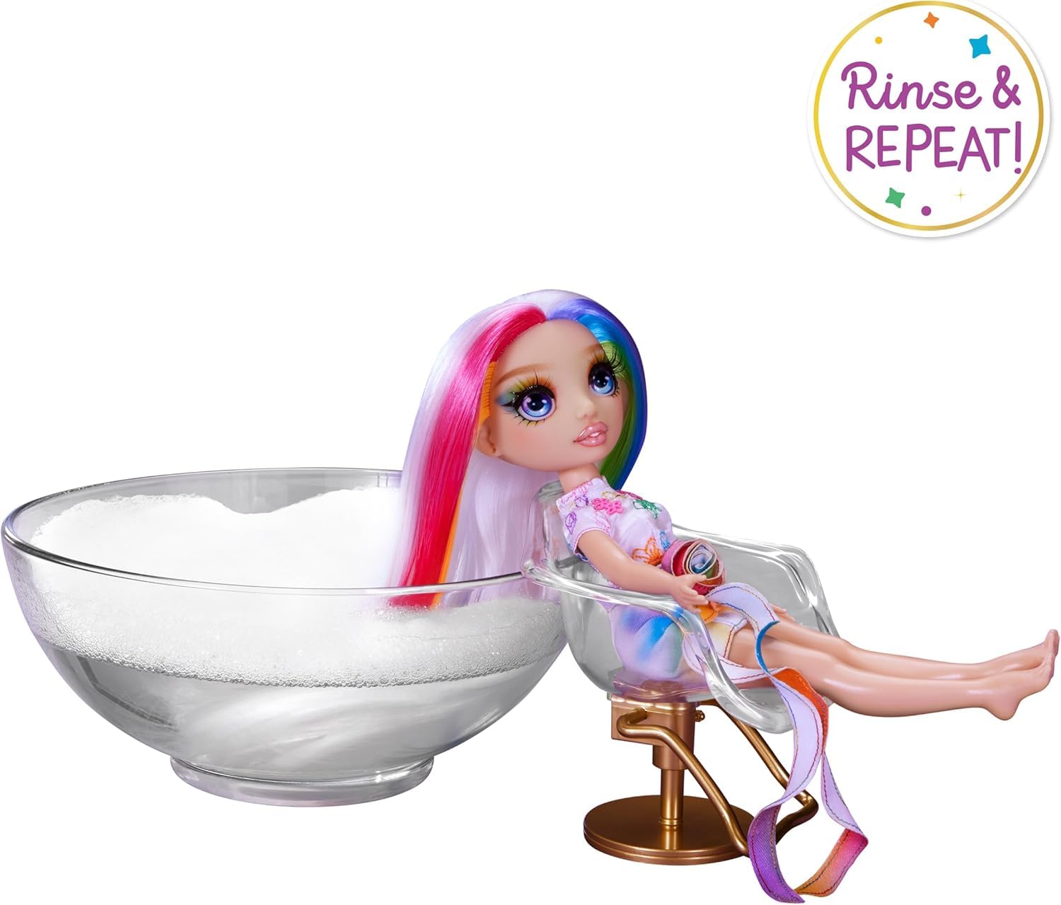 Rainbow High Amaya chalk colors on hair and accessories for creative experiments