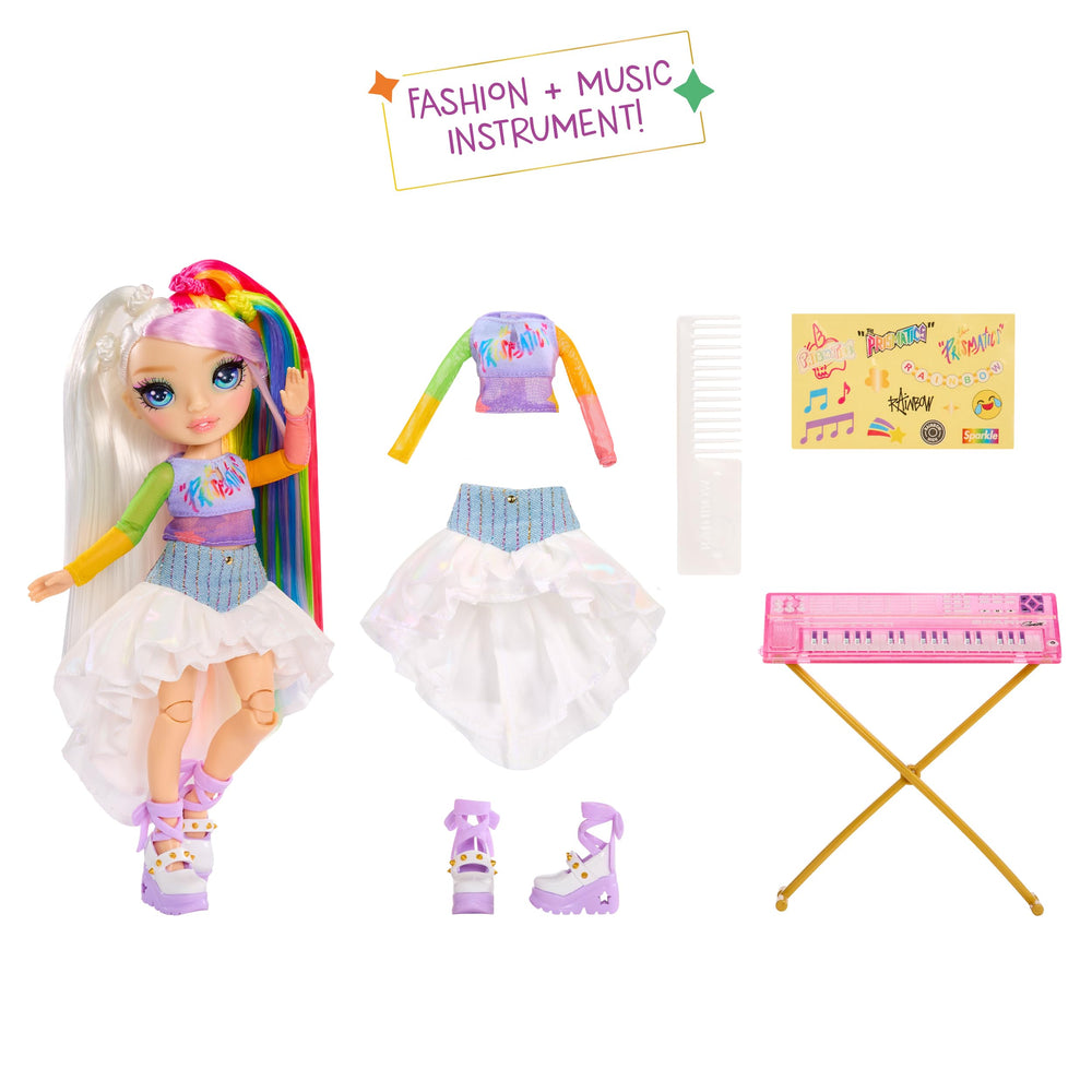 Rainbow High Amaya rainbow hair detail ideal for styling playtime and storytelling.