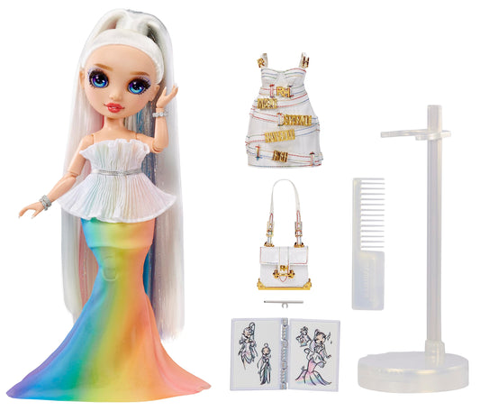 Rainbow High Amaya Raine with detailed rainbow hair for storytelling and modeling.