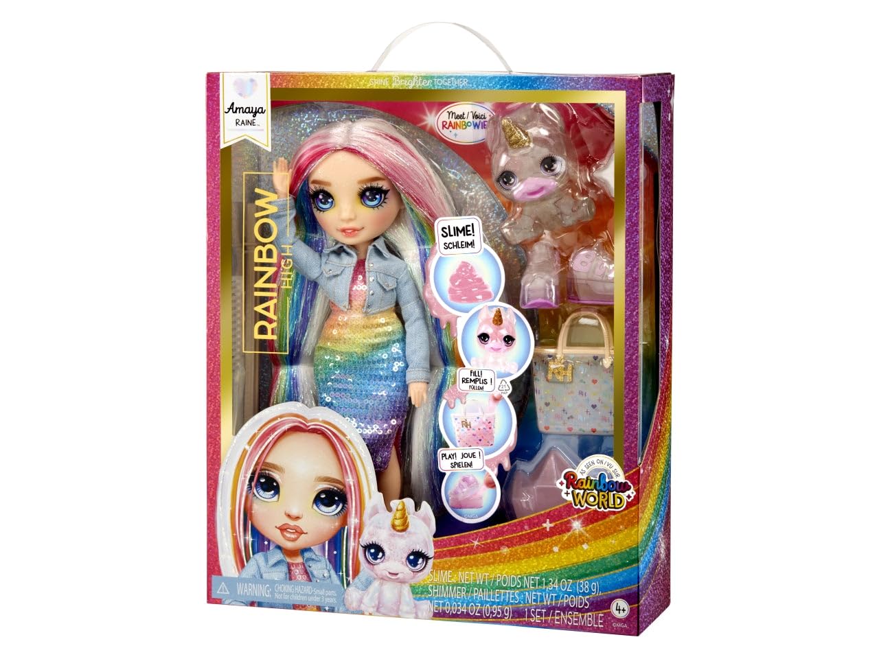 Rainbow High Amaya shoes and handbag for mix-and-match outfits.