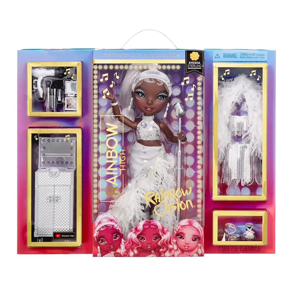 Rainbow High Ayesha Sterling doll with silver design ready for imaginative play.