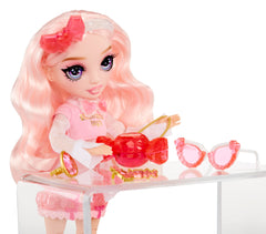 Rainbow High Bella doll posing with crystal accessories for imaginative storytelling