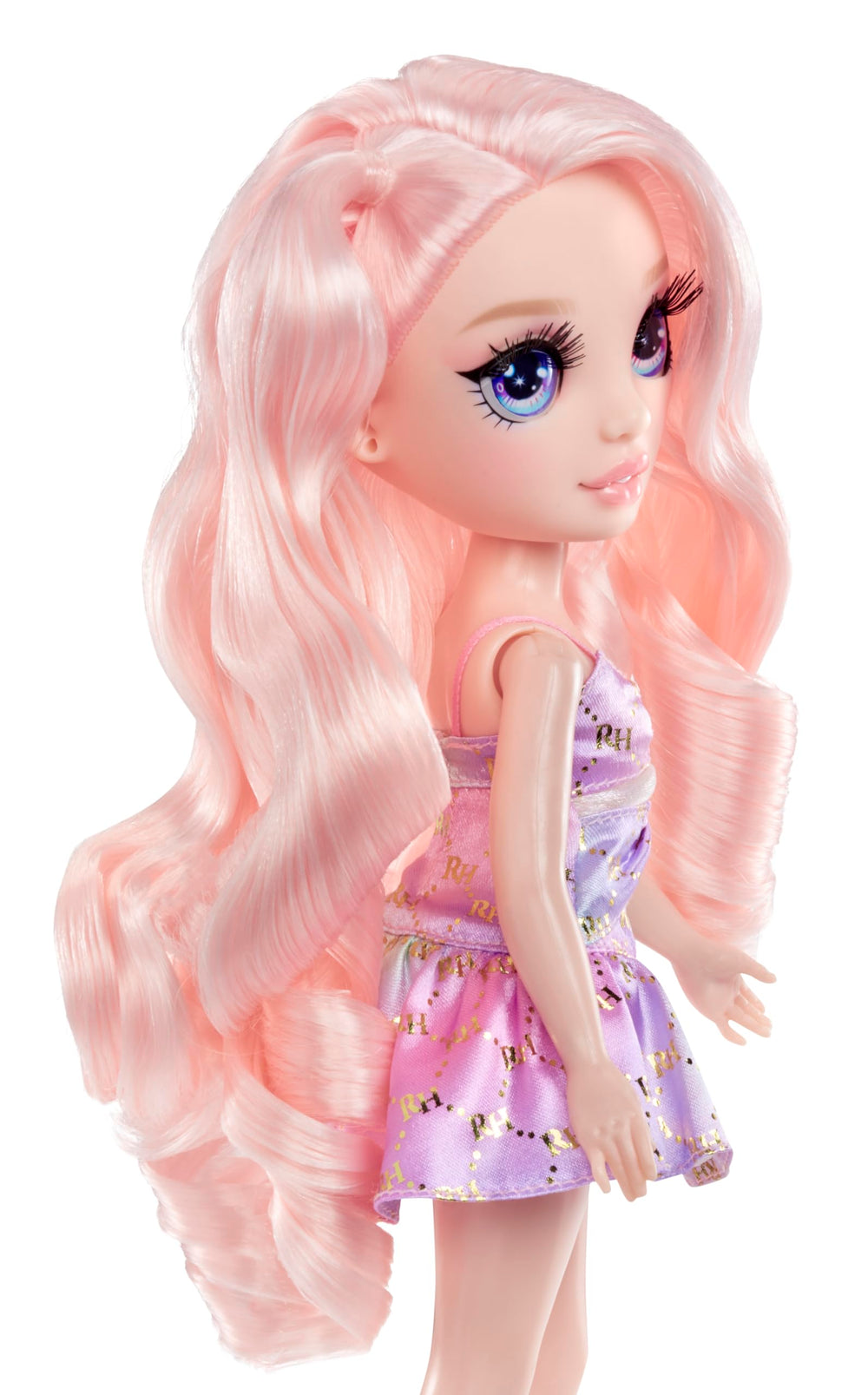 Rainbow High Bella glass eyes add expressive, collectible charm.