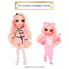 Rainbow High Bella hair care tip with washing for brushable hair.
