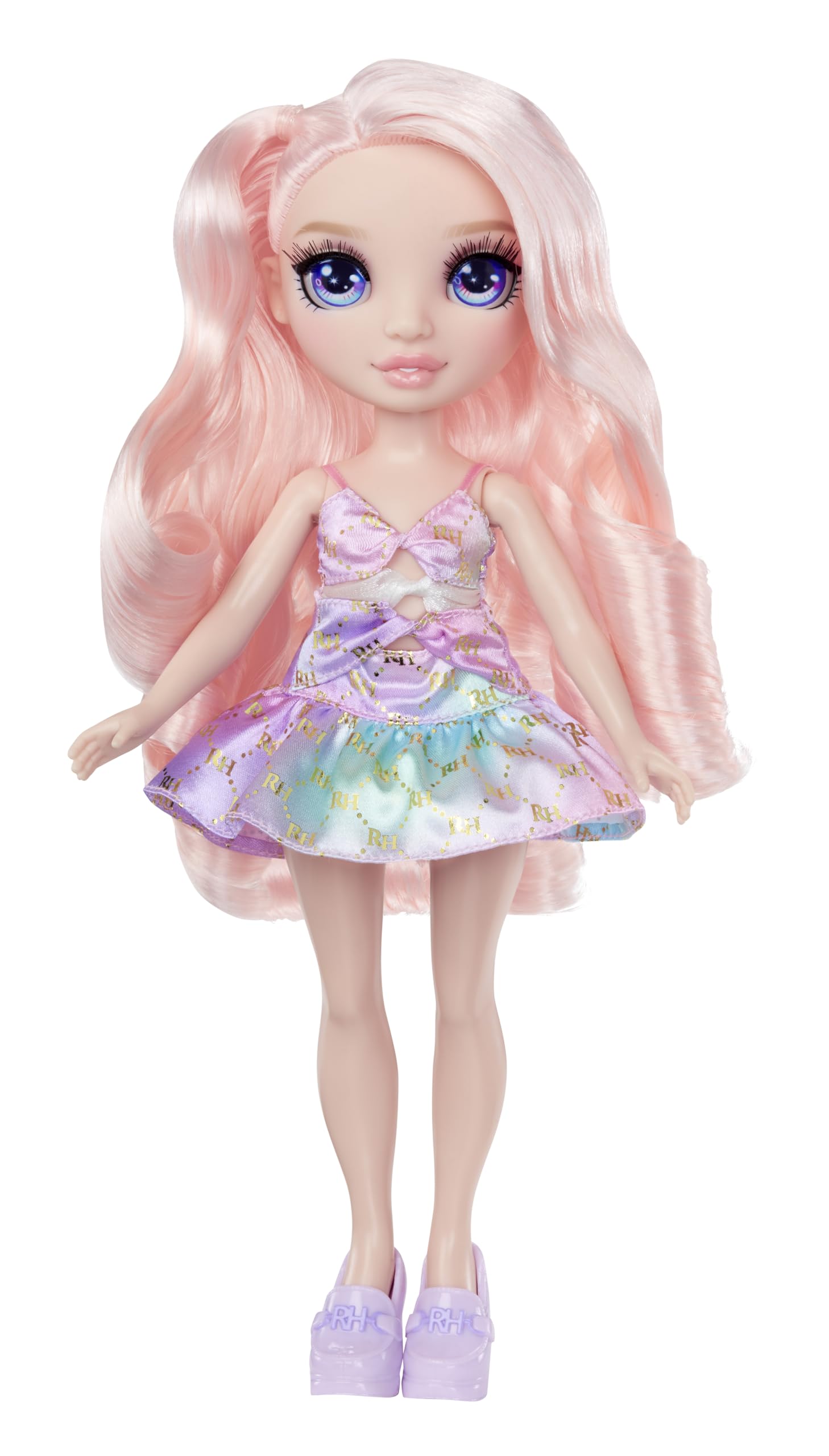 Rainbow High Bella pink dress for stylish play and storytelling.