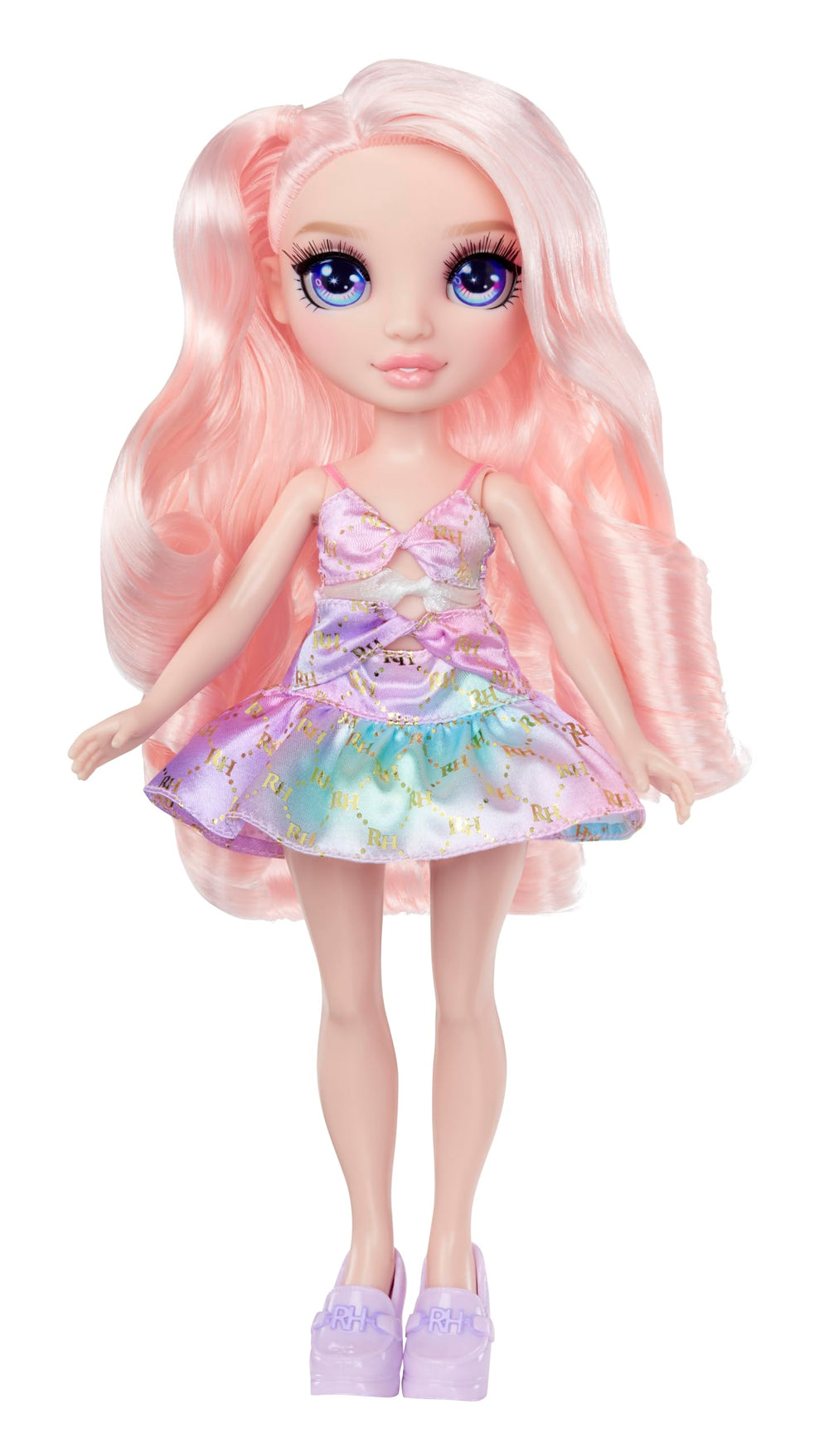 Rainbow High Bella pink dress for stylish play and storytelling.