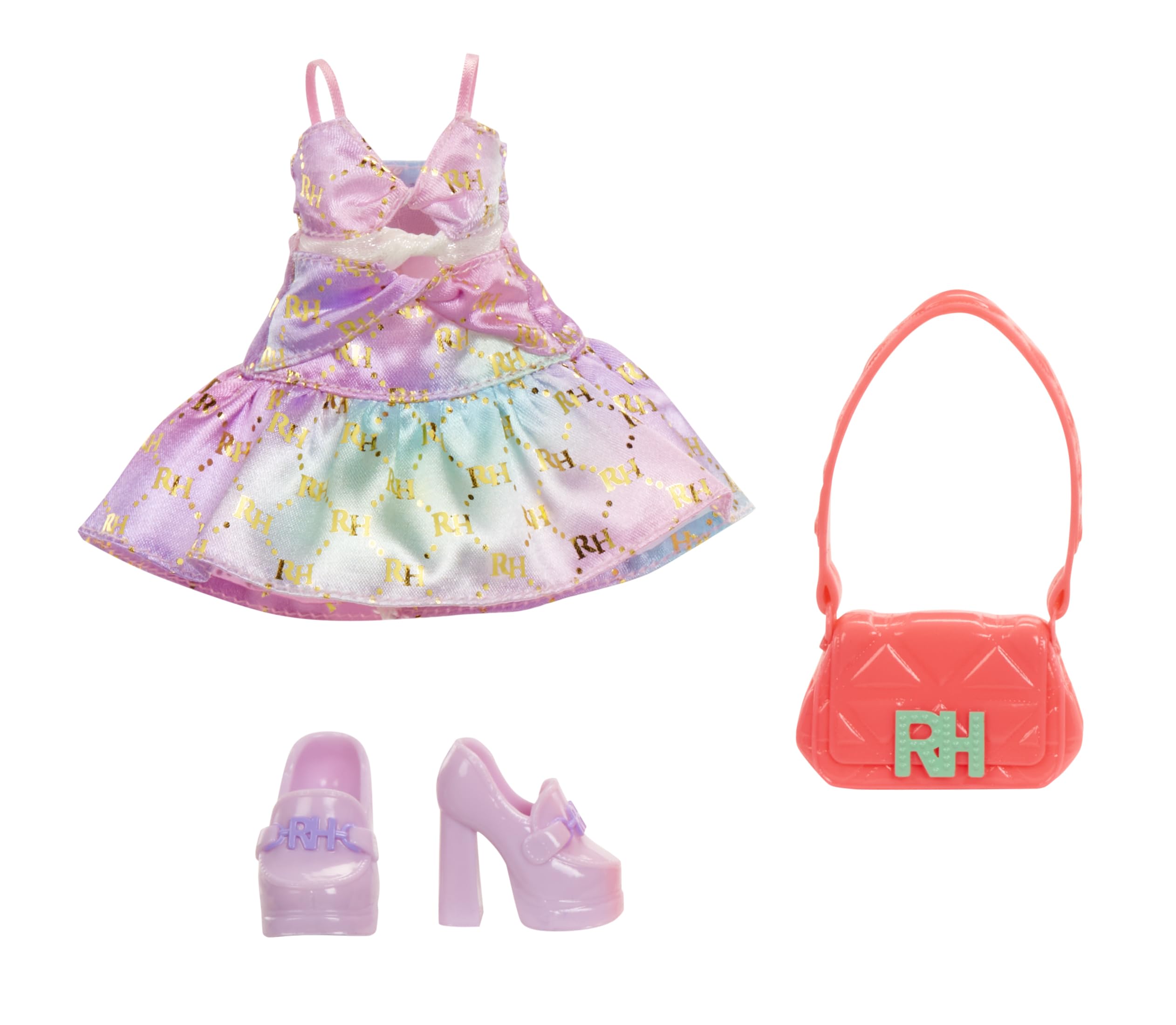 Rainbow High Bella shoes and handbag pair for mix-and-match fashion.