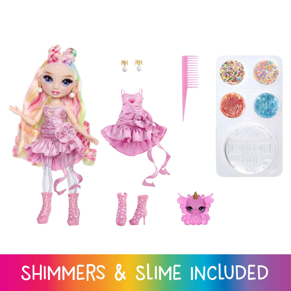 Rainbow High Bella slime kit showcases color-mixing fun for creative play.