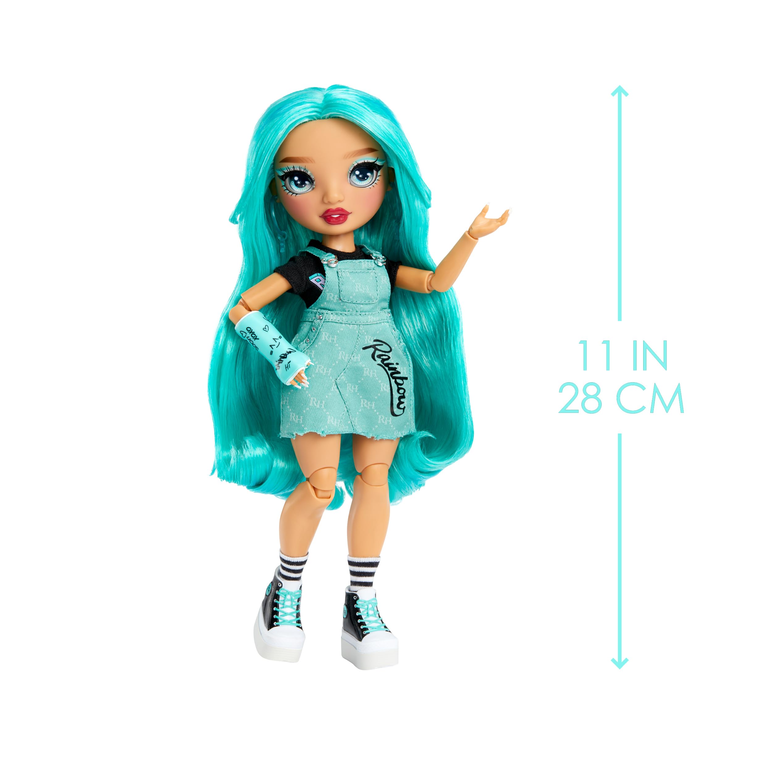 Rainbow High Blu arm cast with blue accents, enhances pretend play scenarios.