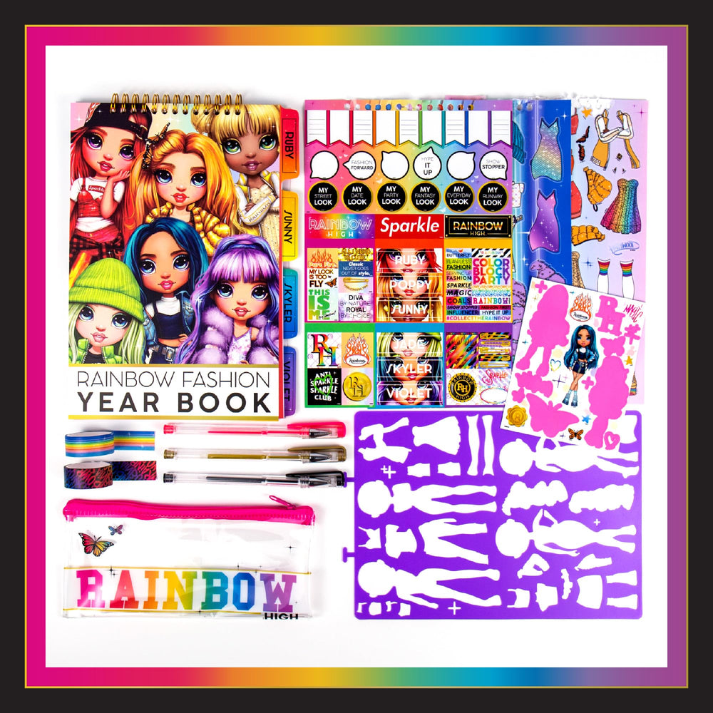 Rainbow High cosmetic brush set for precise pretend makeup applications