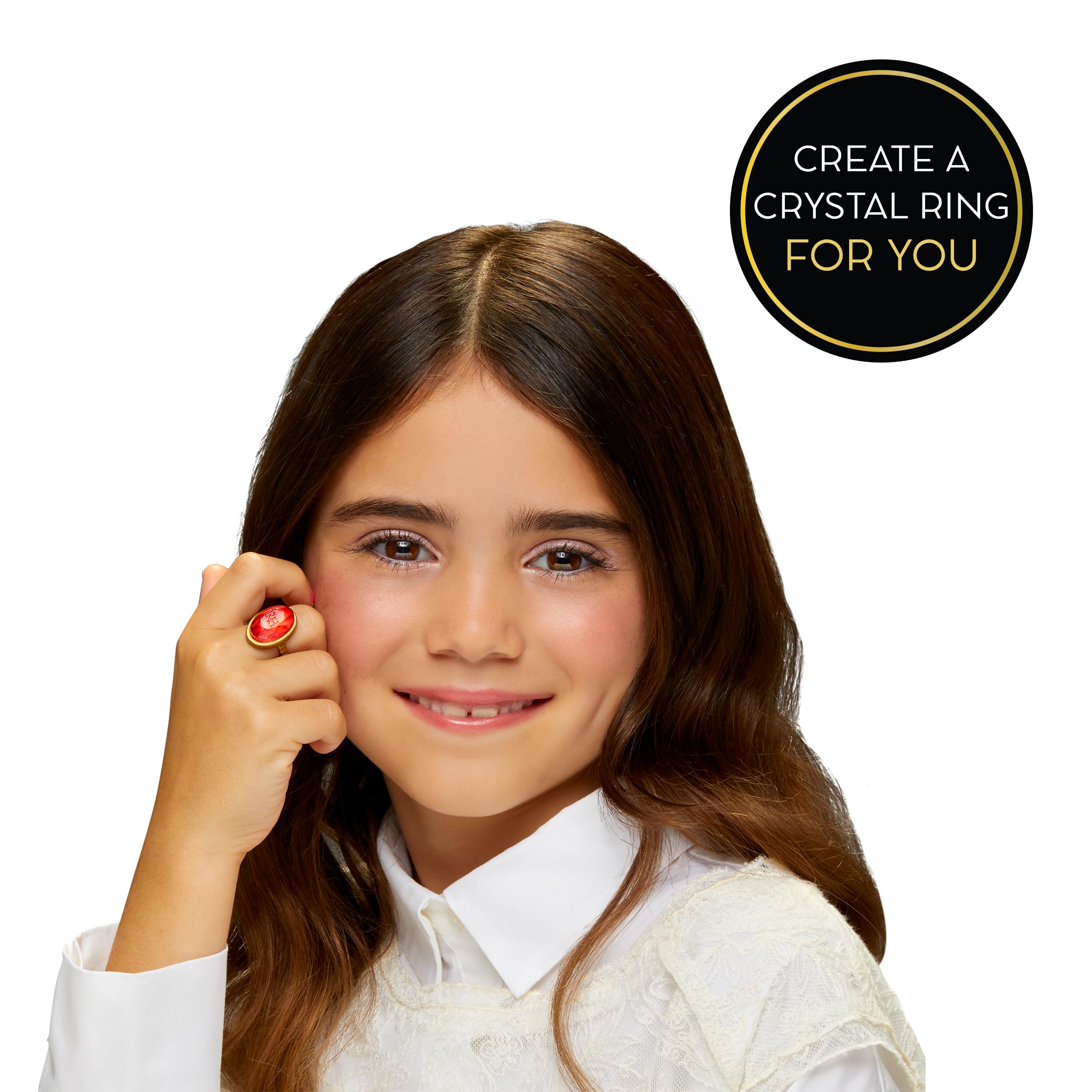 Iris wearing crystal accessories invites imaginative storytelling.