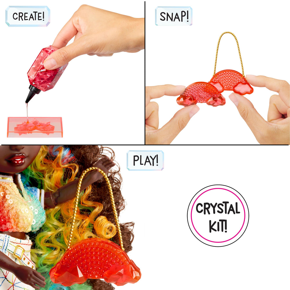 Five crystal accessories for Iris and you to customize.