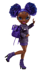 Rainbow High Krystal Bailey 9-inch doll with open backpack for imaginative school play