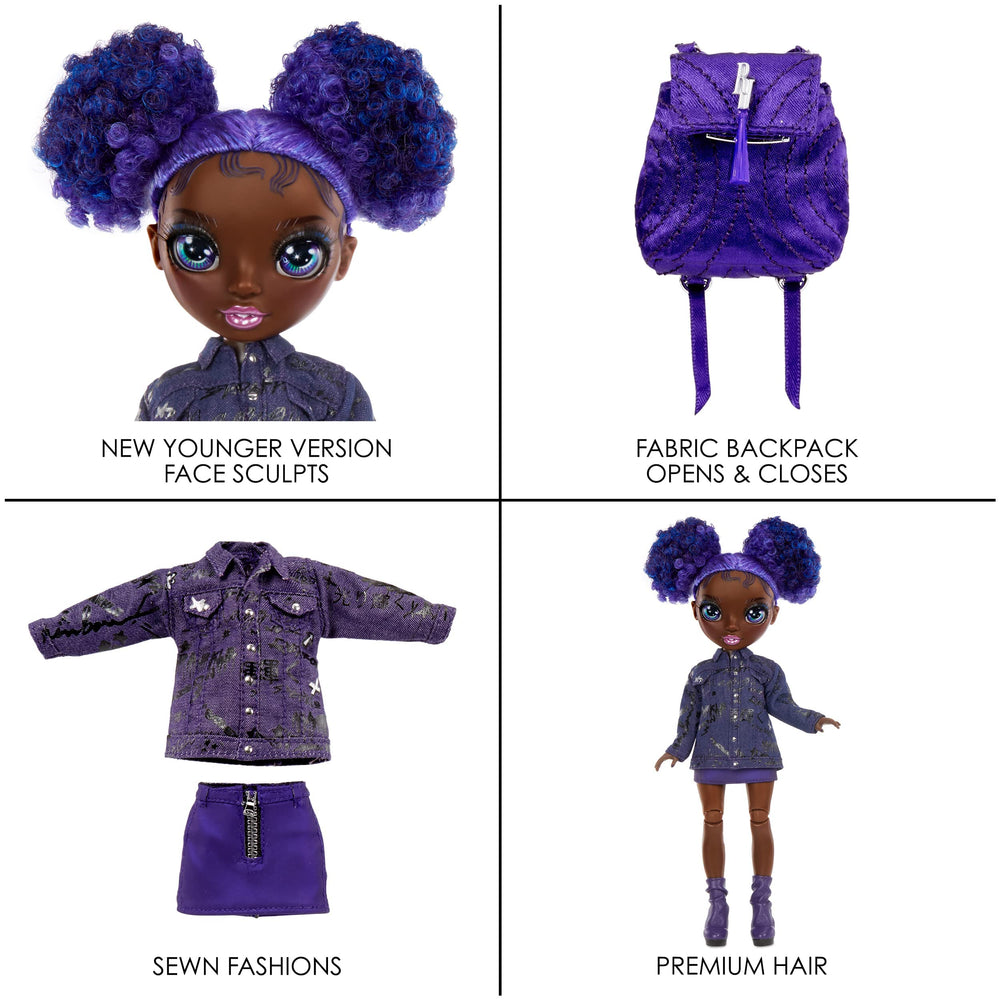 Soft fabric backpack supports school-day storytelling and easy portability
