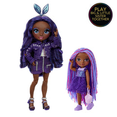 Magical purple pet fox with horn adds whimsy to imaginative adventures.