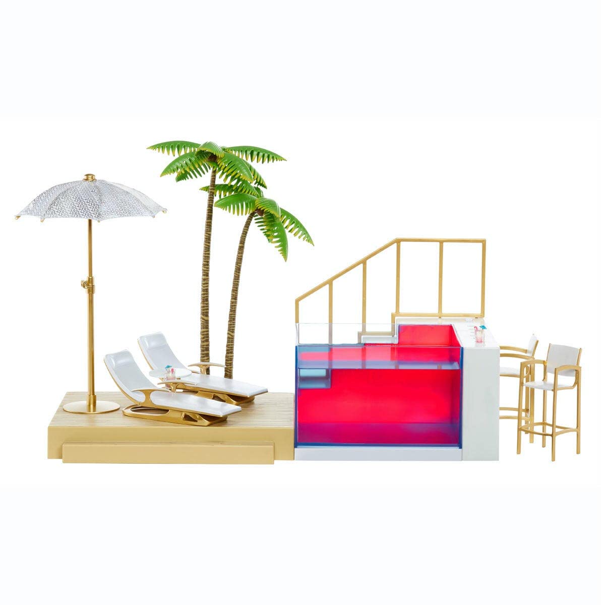 Rainbow High lounge chairs fit fashion dolls for stylish poolside moments.