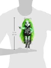 Bright green hair with braids enables dynamic styling and posing.