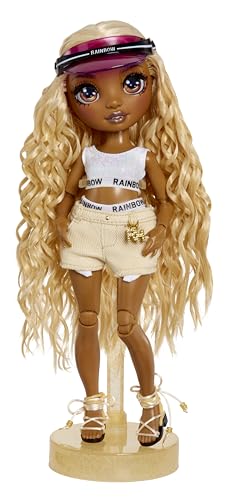 Rainbow High Pacific Coast Harper Dune doll stand supports display and pose stability.