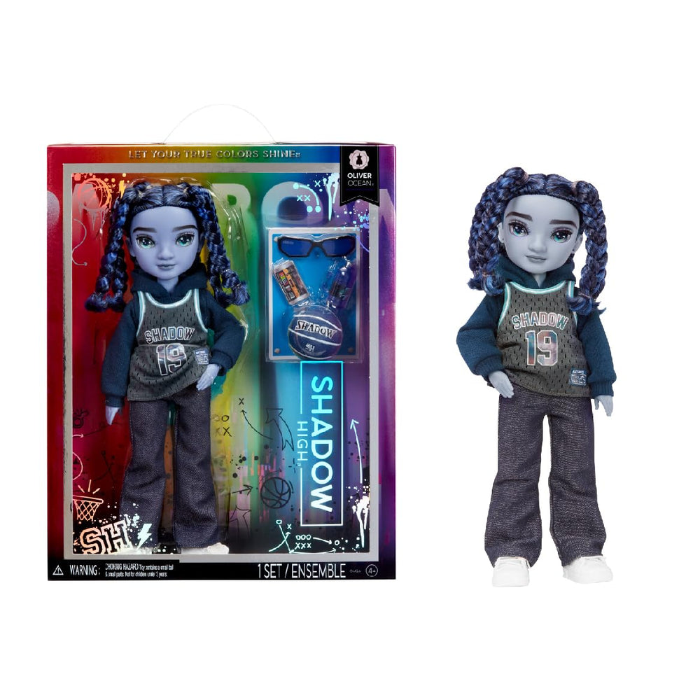 Rainbow High Shadow High Oliver blue fashion doll ready for imaginative play.