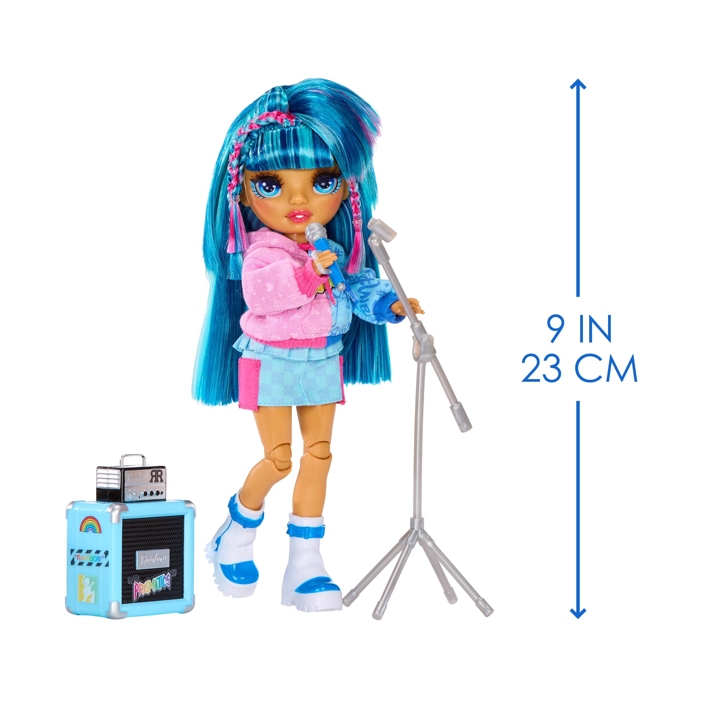 Rainbow High Skyler doll with complete rock band outfit for creative storytelling.