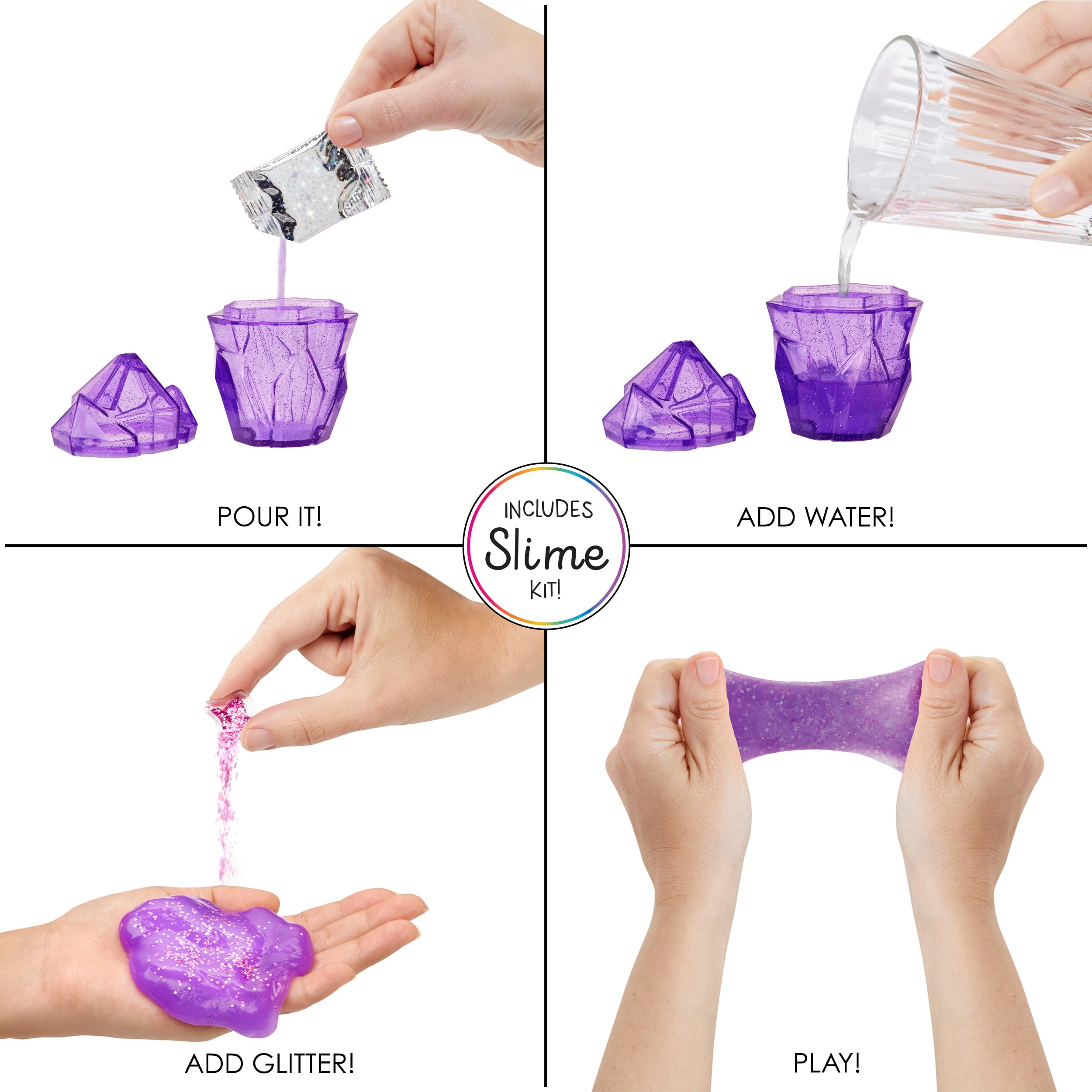 Sparkle Slime Kit with crystal shaker for DIY shimmering slime