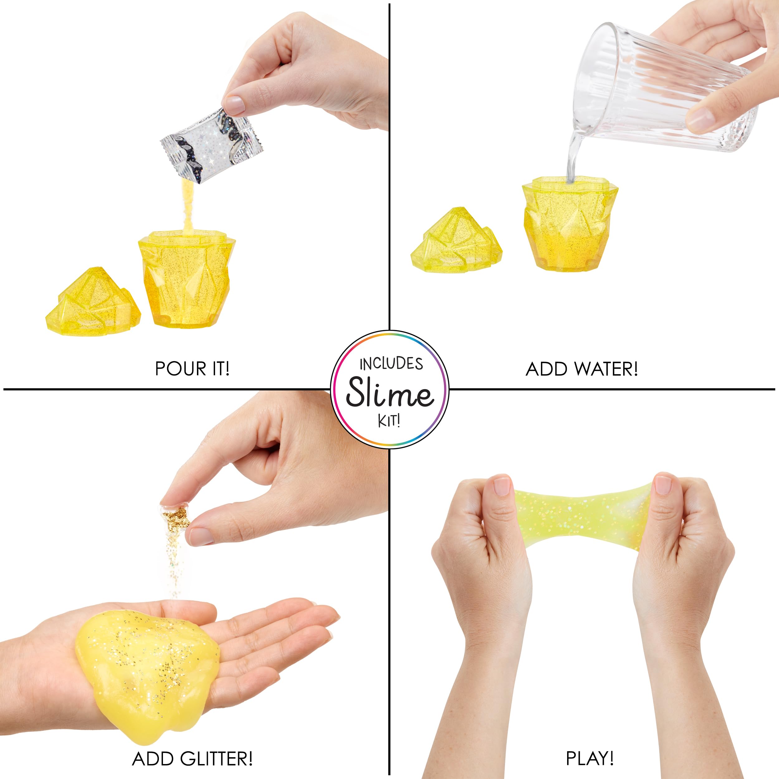 Rainbow High sparkle slime kit with crystal shaker for DIY color magic.