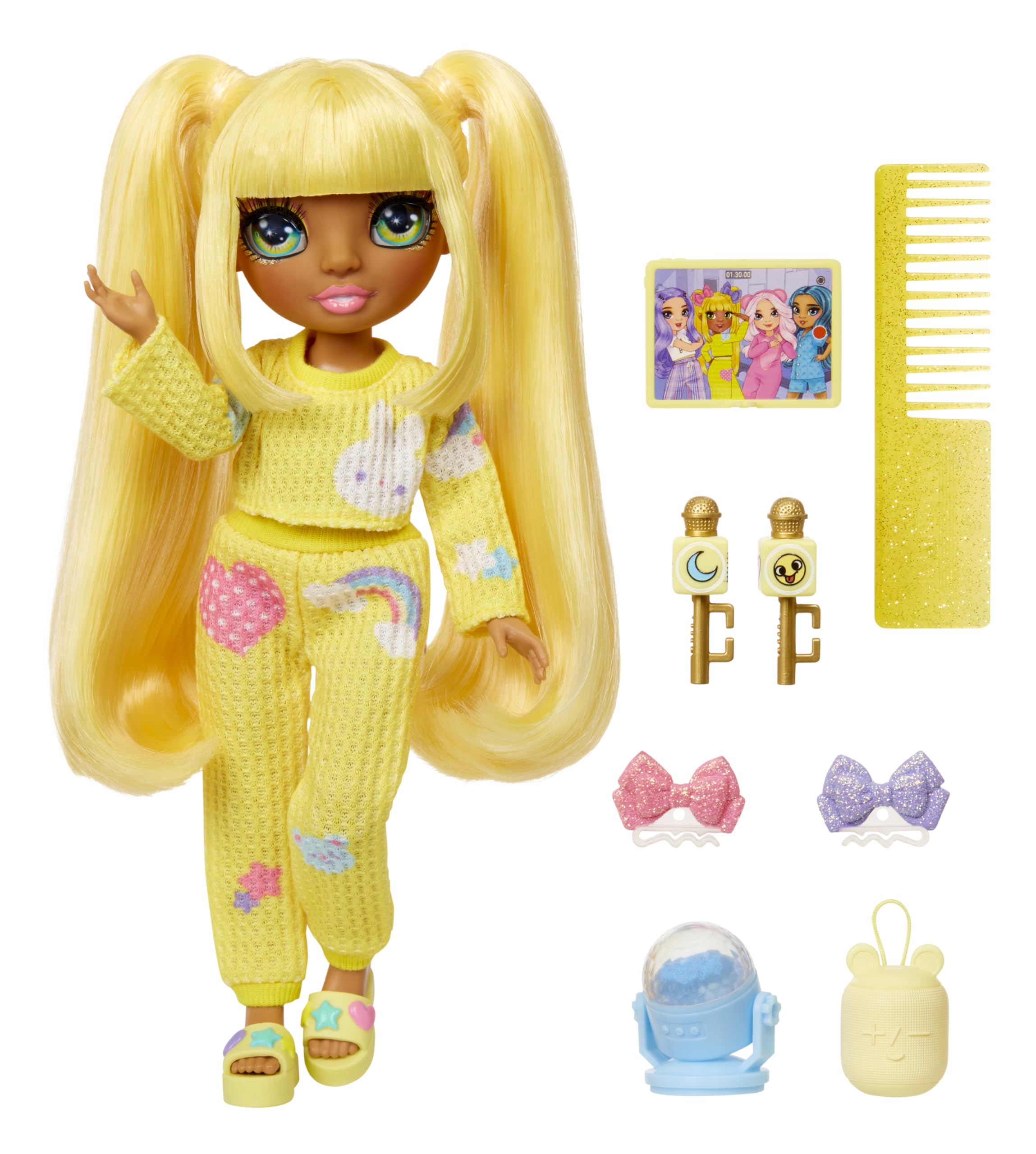 Sunny pajama set from Rainbow High ideal for cozy nighttime storytelling.
