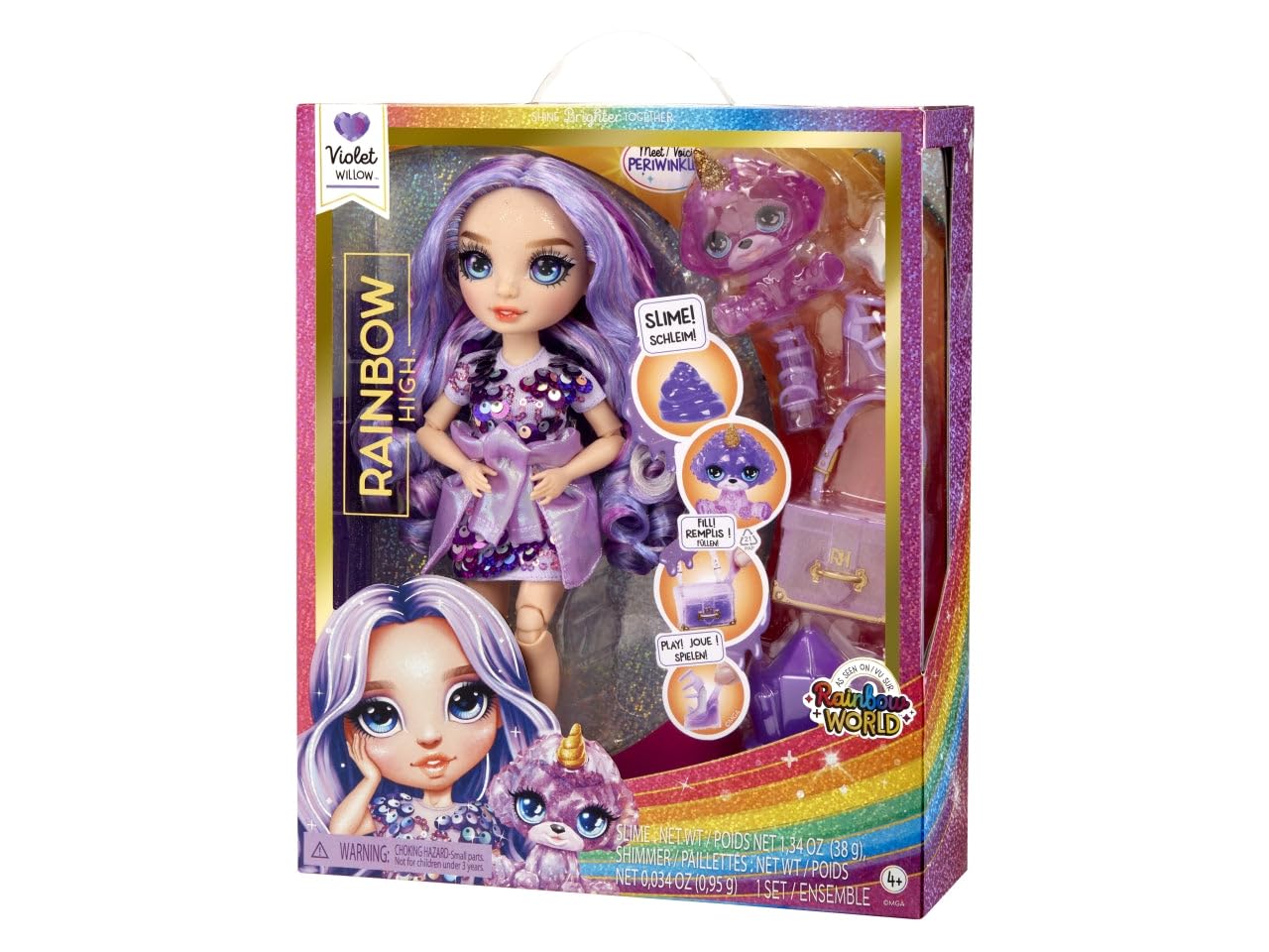 Rainbow High Violet customisable shoes and handbag for creative outfits.