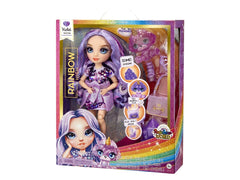 Rainbow High Violet customisable shoes and handbag for creative outfits.