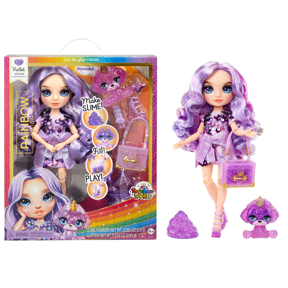 Rainbow High Violet doll with poseable joints for dynamic fashion play