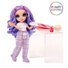 Rainbow High Violet hair and face sculpt for expressive styling.