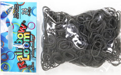 Rainbow Loom Solid Gray Bands close-up, ideal for loom crafting and color-rich designs.