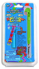 Rainbow Loom Upgrade Kit with green metal hook for precise weaving and on the go crafting
