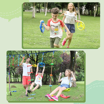 Rainbow Craft Monkey Bars 2pc for safe outdoor climbing practice.