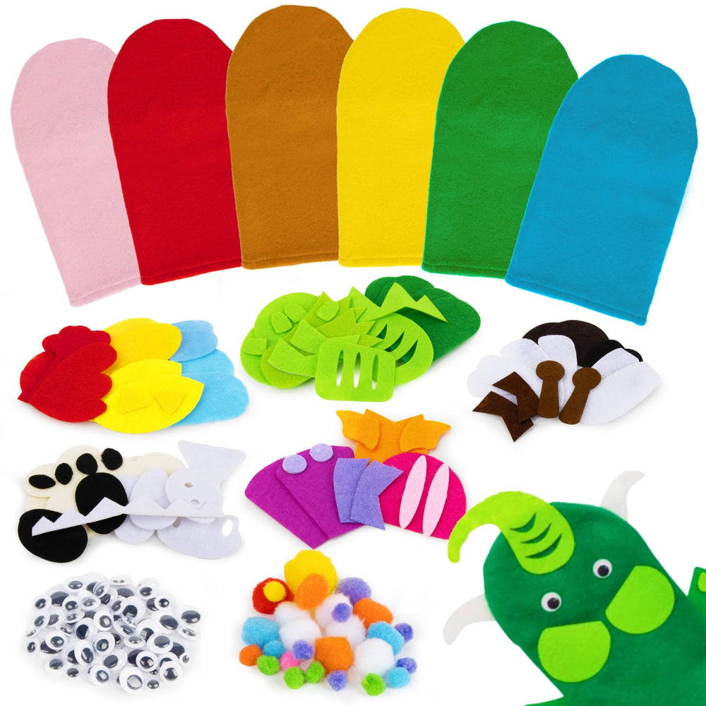 RAINFLOW green dinosaur hand puppet for imaginative storytelling and classroom play