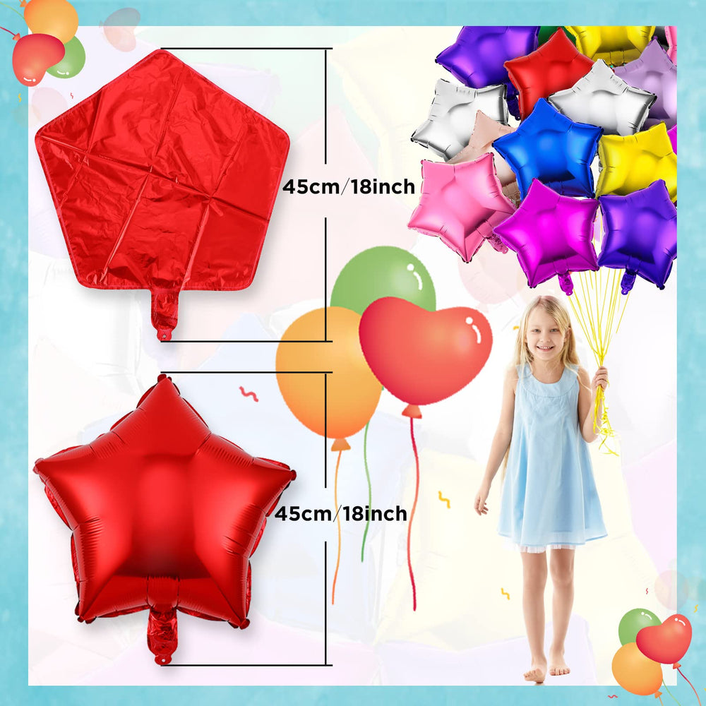 Raiten foil multicolor star balloons brighten events with festive flair.
