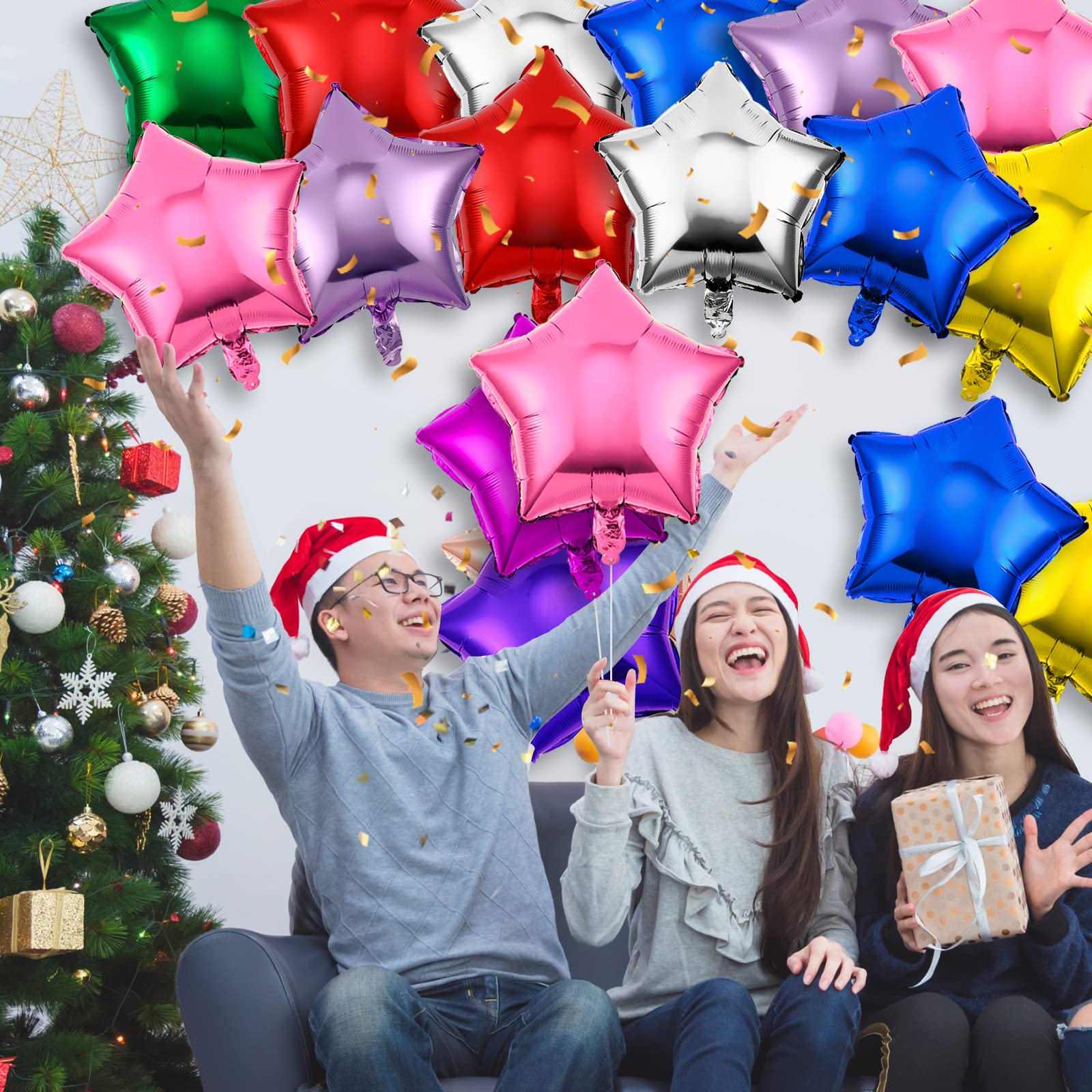 Raiten metallic star balloons offer durable, eye-catching decor.