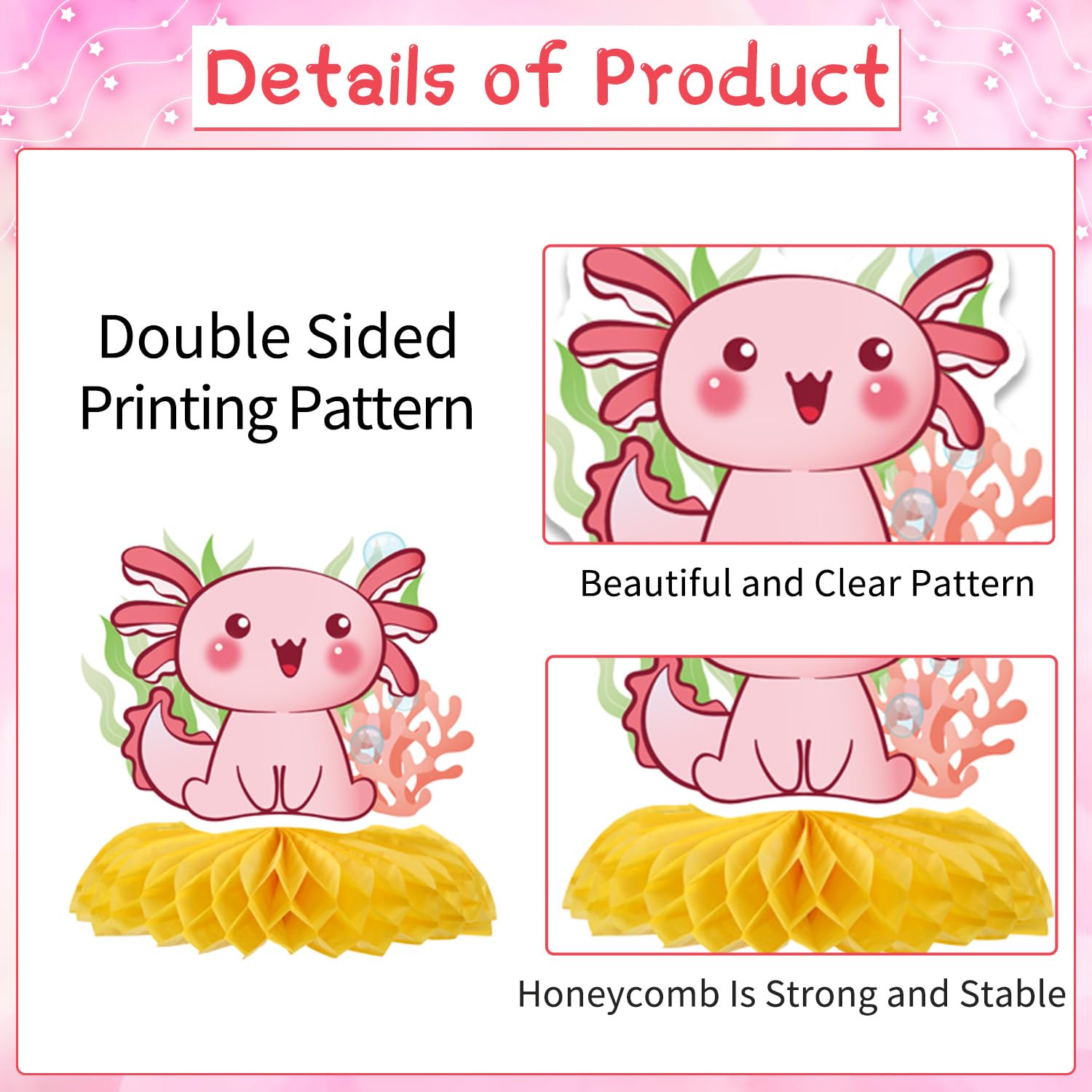 Rakuto axolotl wall decor cutouts create instant photo backdrops.