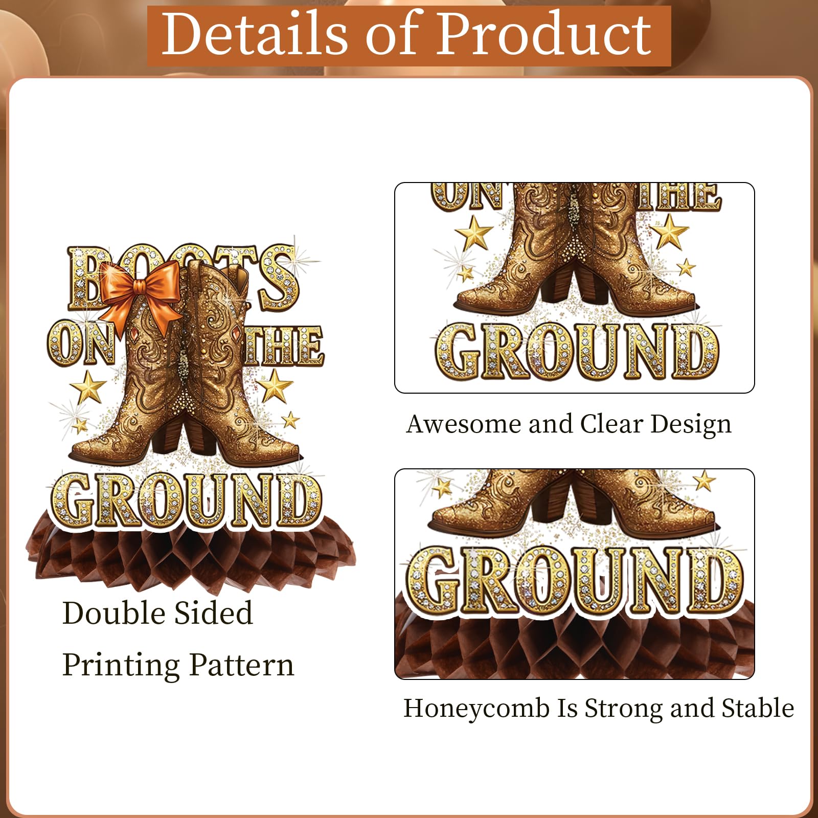 Rakuto brown honeycomb centerpieces are easy to set up on any table