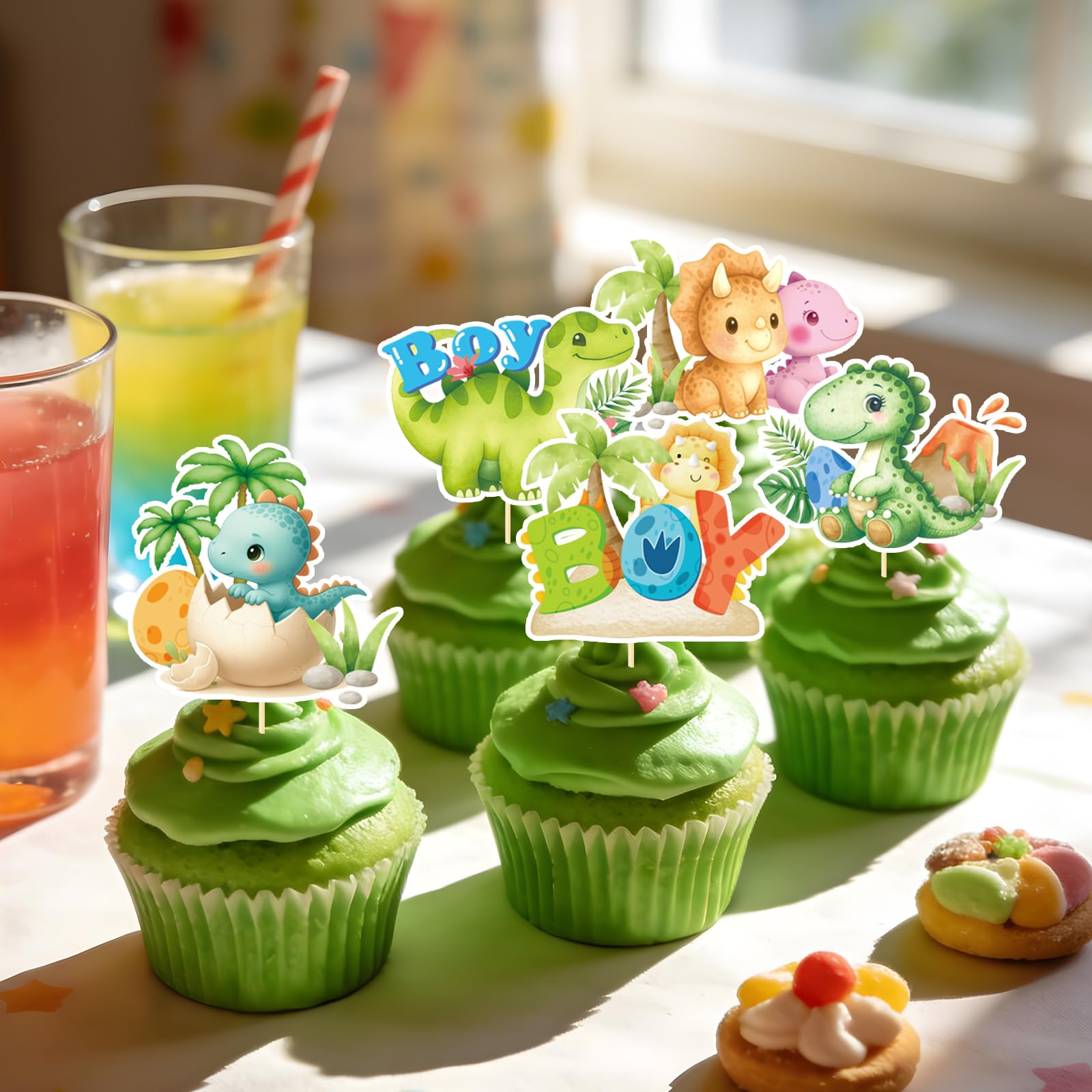 Rakuto dinosaur party toppers ideal for baby showers and themes