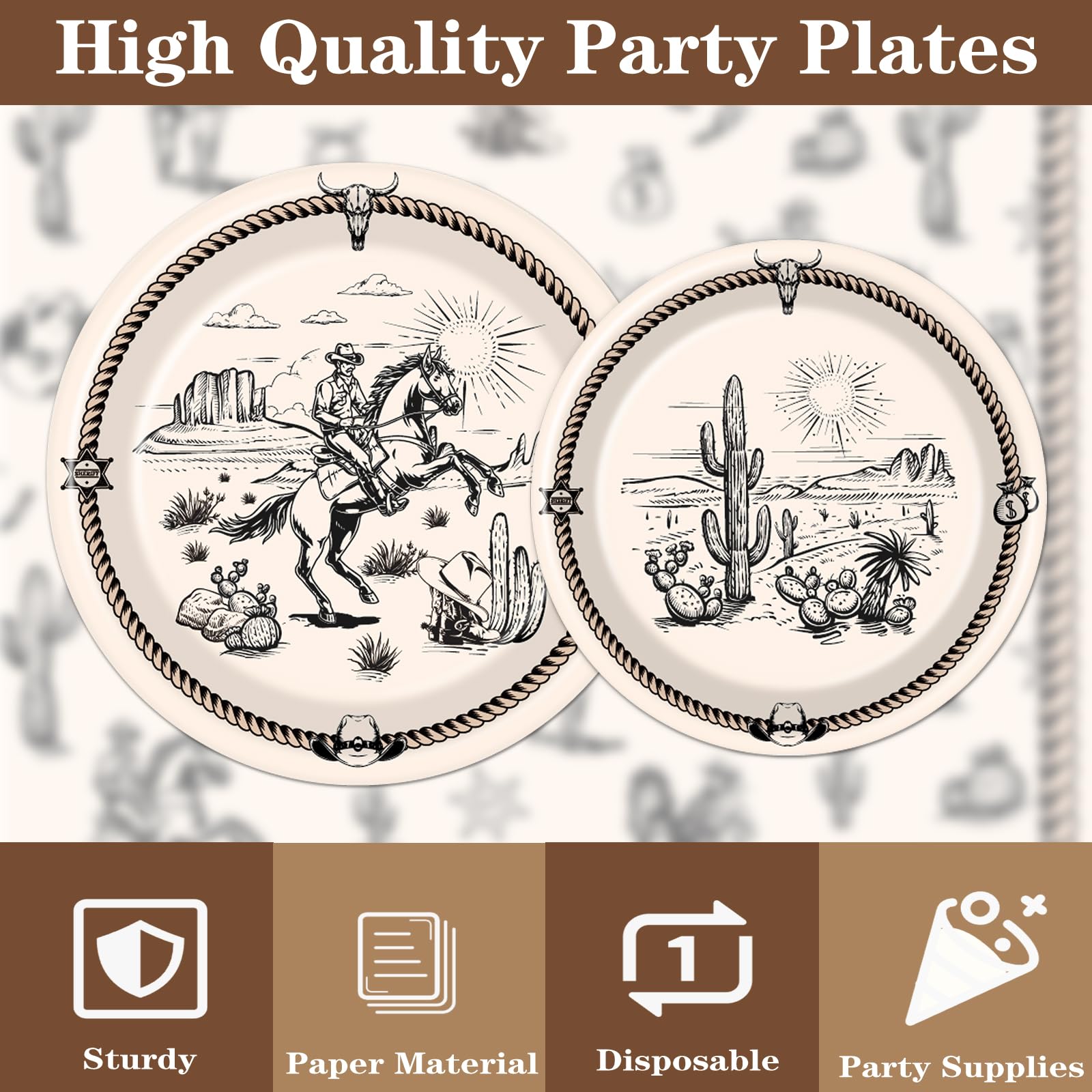 Rakuto tableware ideal for first rodeo birthdays and baby showers.