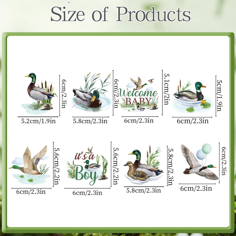 Eight patterns of Rakuto Mallard Duck toppers for cupcakes